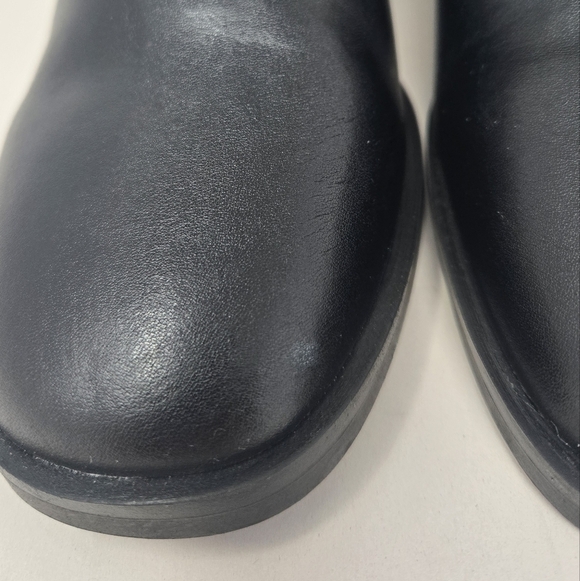 Steve Madden Ruthy Ankle Boots Sz 7.5M Black Leather Oversized Heel Double Zip - Picture 3 of 11